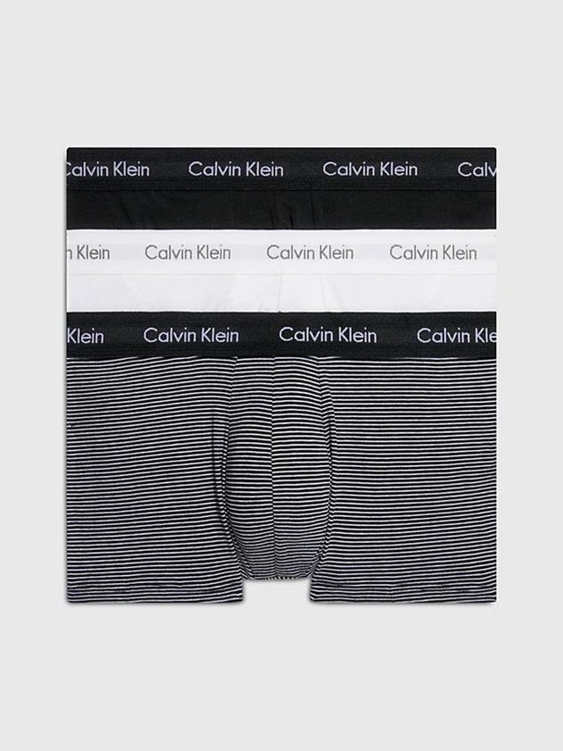 Calvin Klein USA 3 Pack Low Rise - Cotton Stretch Mens Trunks Black 6859403-IO